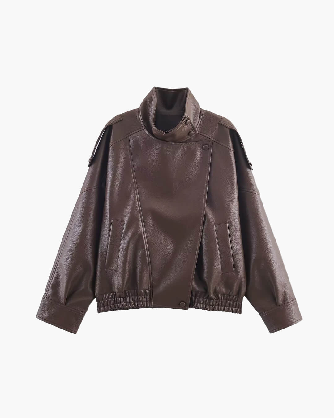 Veste en cuir asymétrique Lucille
