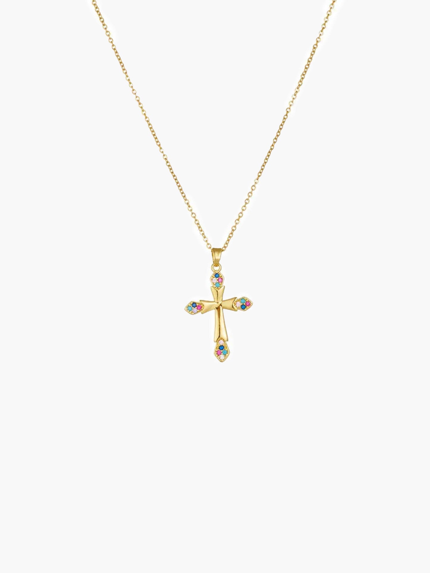 Collier Pendentif Croix en Zircon Lucy