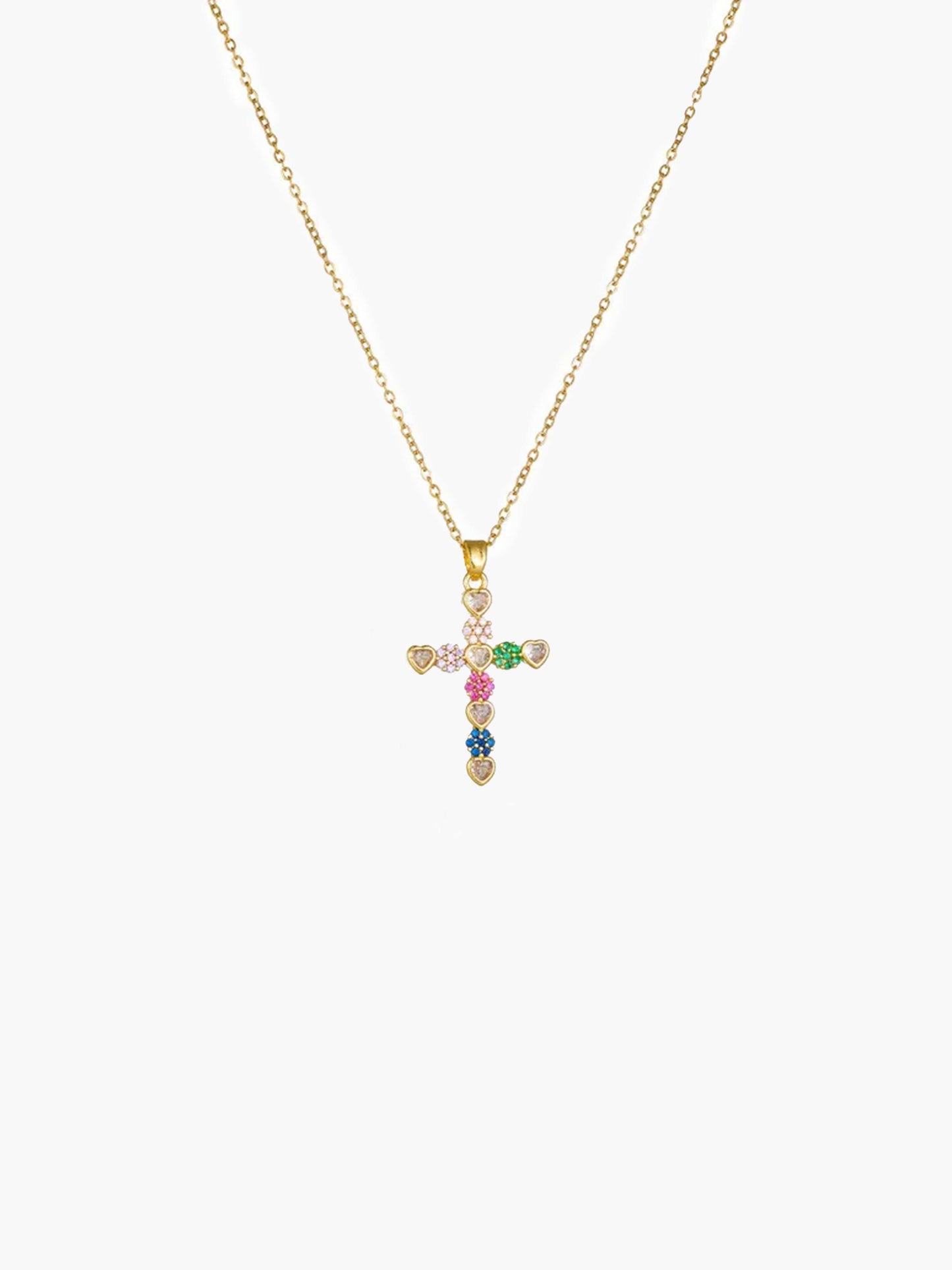 Collier Pendentif Croix en Zircon Lucy