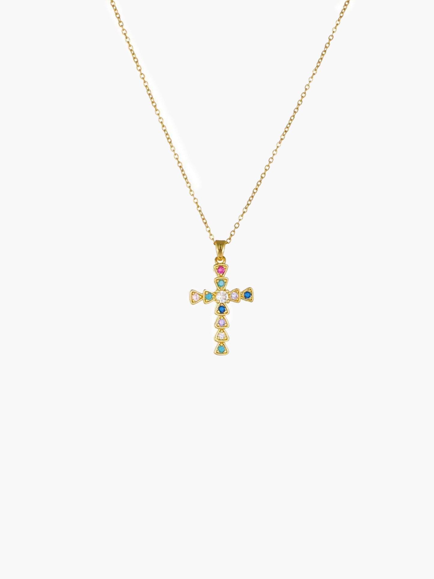 Collier Pendentif Croix en Zircon Lucy