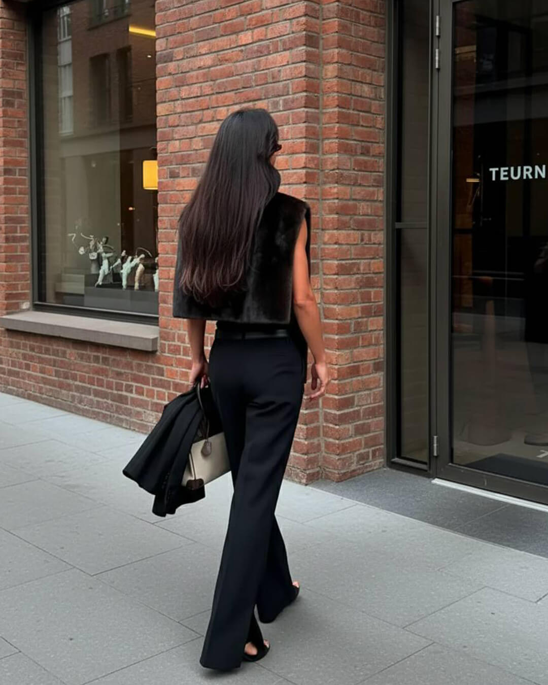 Gilet à col roulé en fausse fourrure Carina