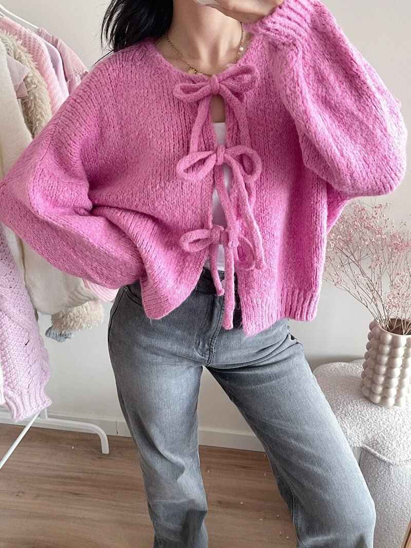ZEYA - Emma Knit Cardigan with Bow Design