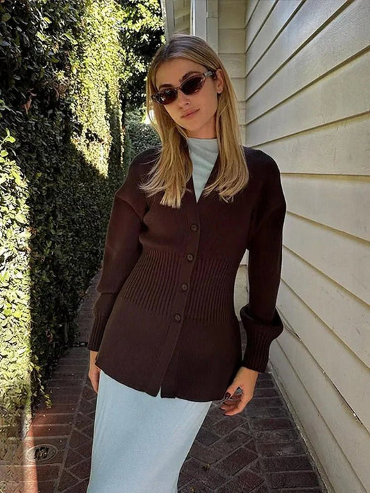 ZEYA - Henna Waisted V - Neck Cardigan