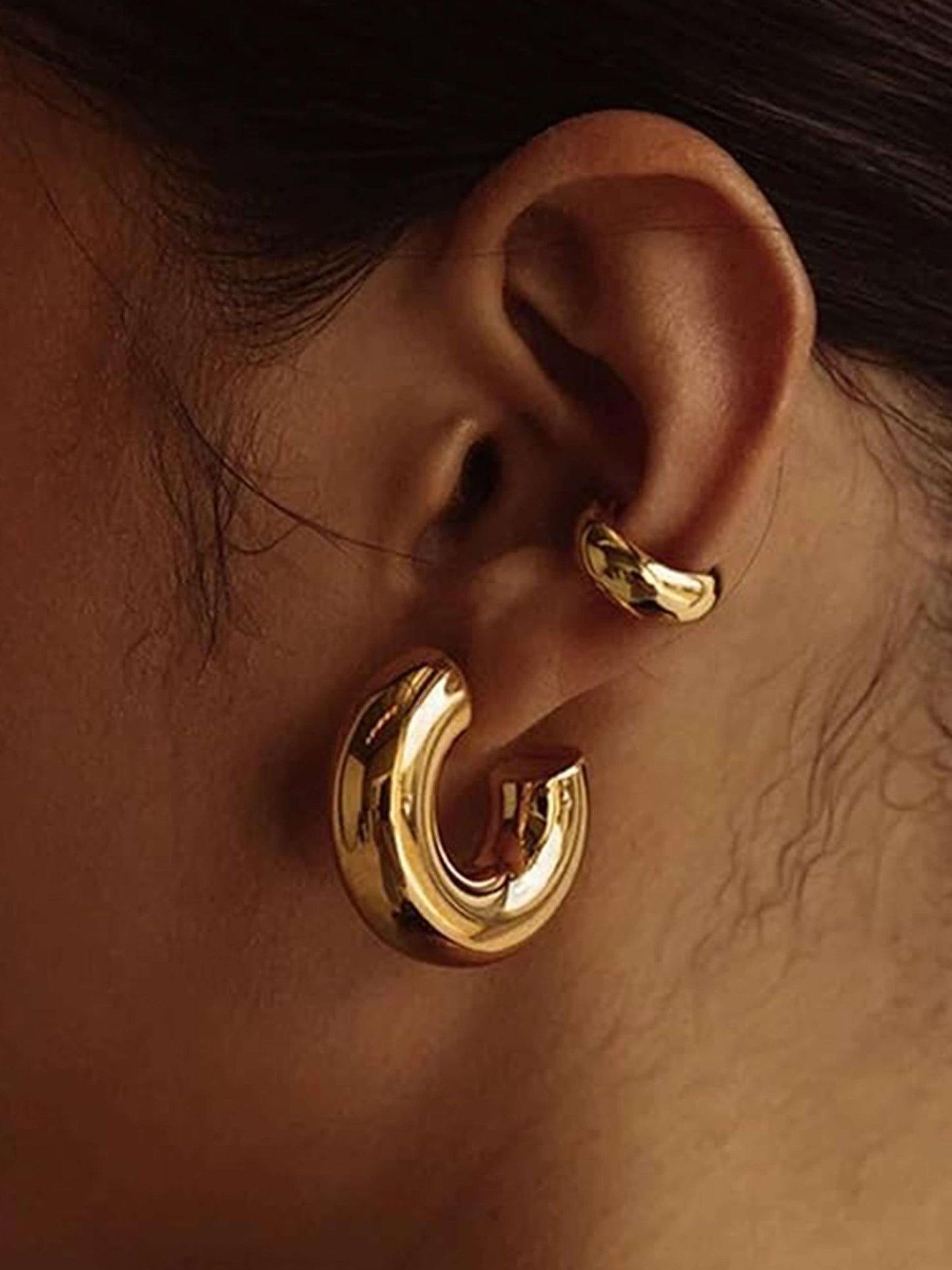 ZEYA - Kallie Gold Chunky Hoop Earrings