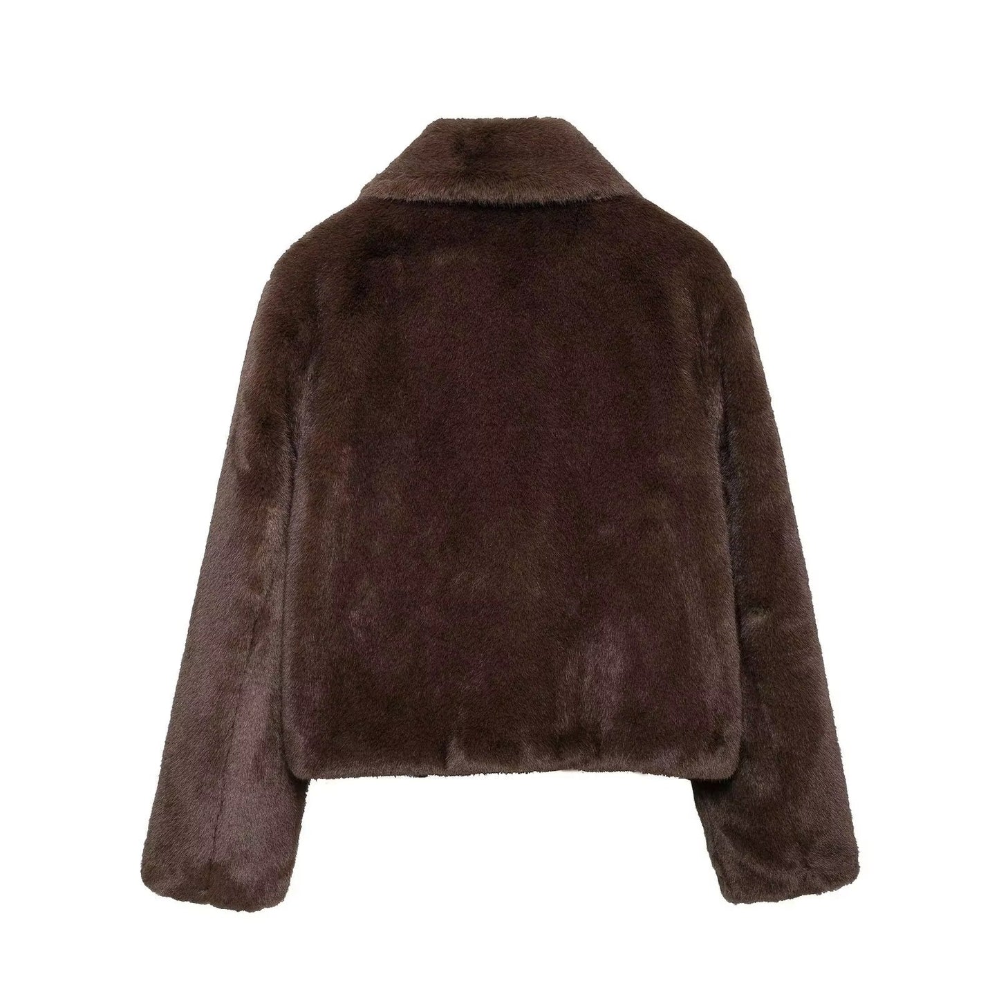 ZEYA - Maddie Short Faux Fur Collared Coat