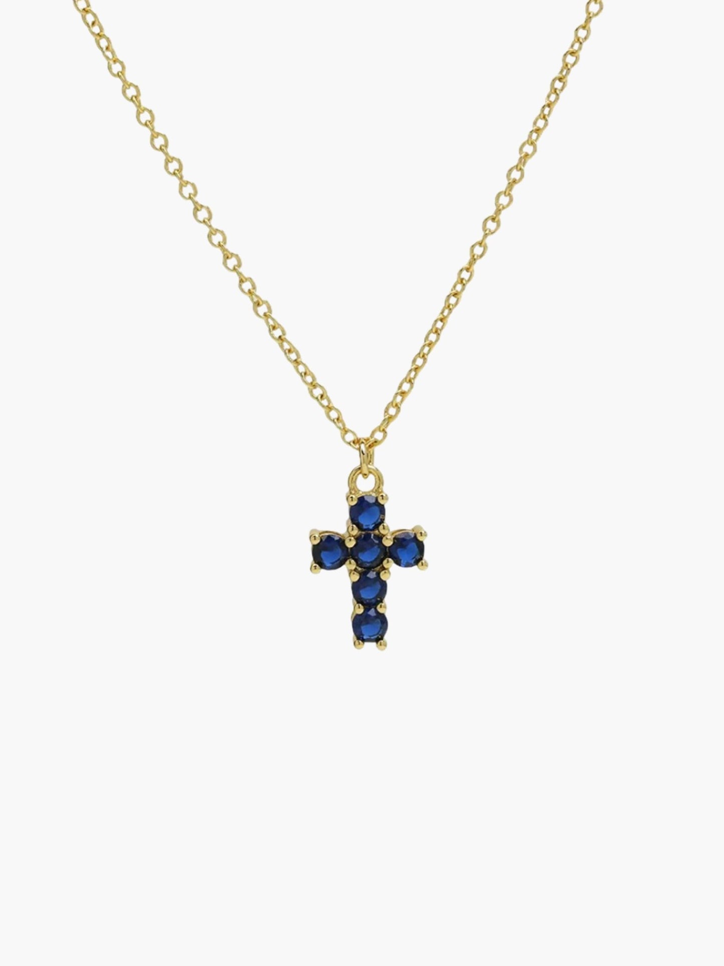 ZEYA - Miya Birthstone Necklace - Elegant Cross Pendant with Zircon for Women