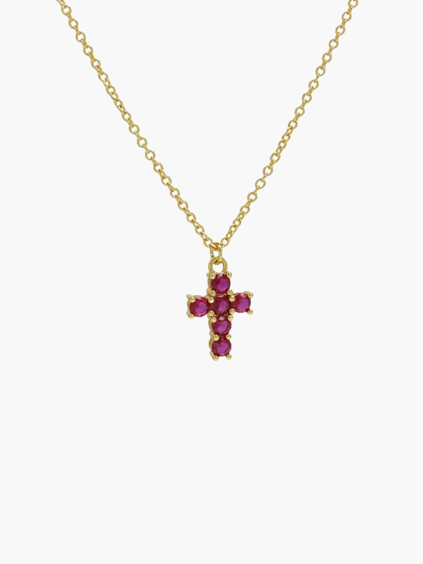 ZEYA - Miya Birthstone Necklace - Elegant Cross Pendant with Zircon for Women