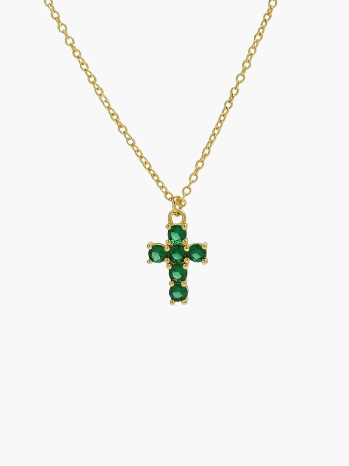 ZEYA - Miya Birthstone Necklace - Elegant Cross Pendant with Zircon for Women