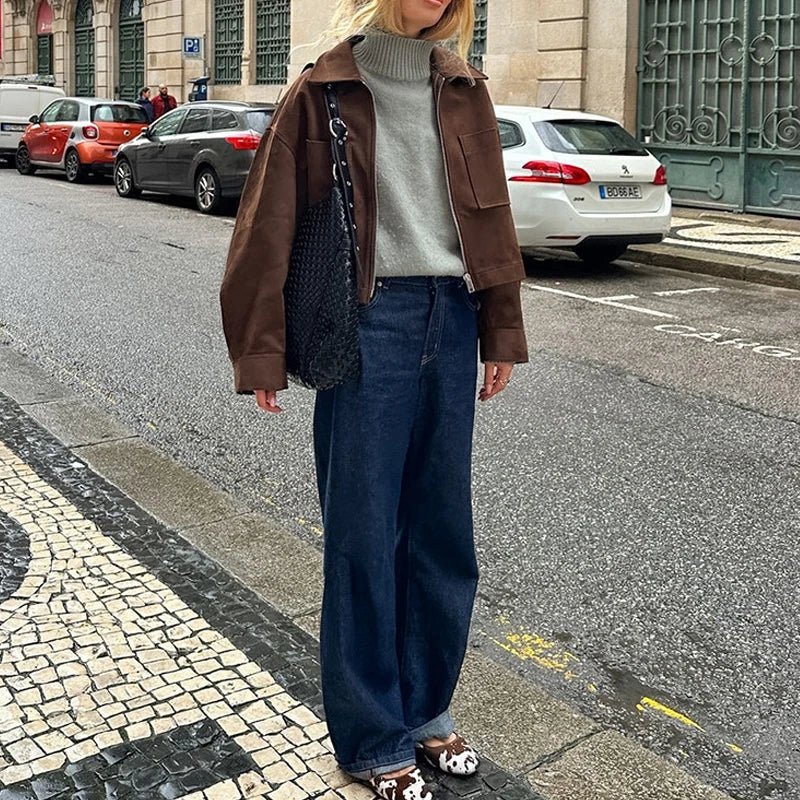 ZEYA - Nada Suede Bomber Jacket