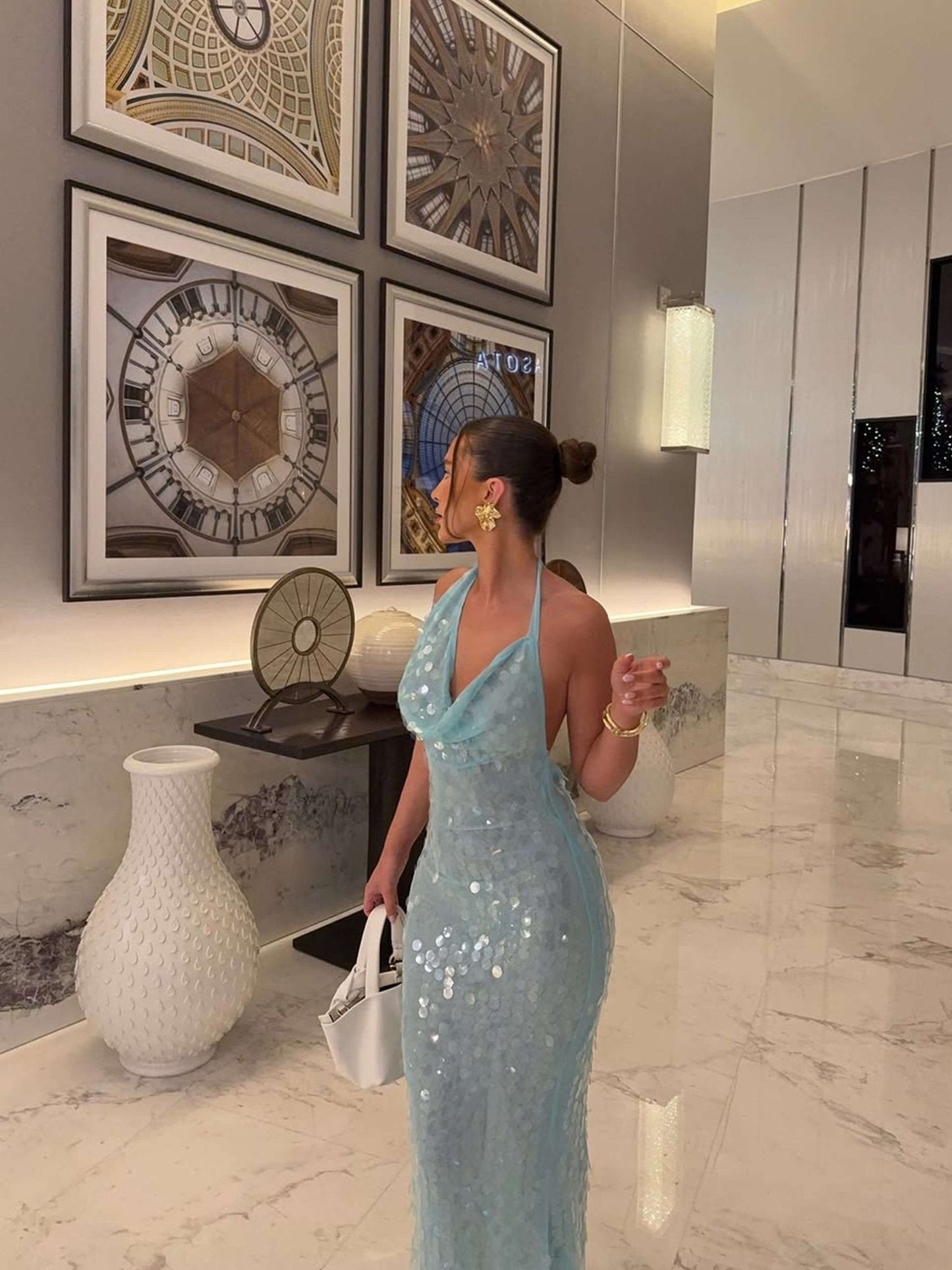 ZEYA - Rosy Sequin Maxi Dress