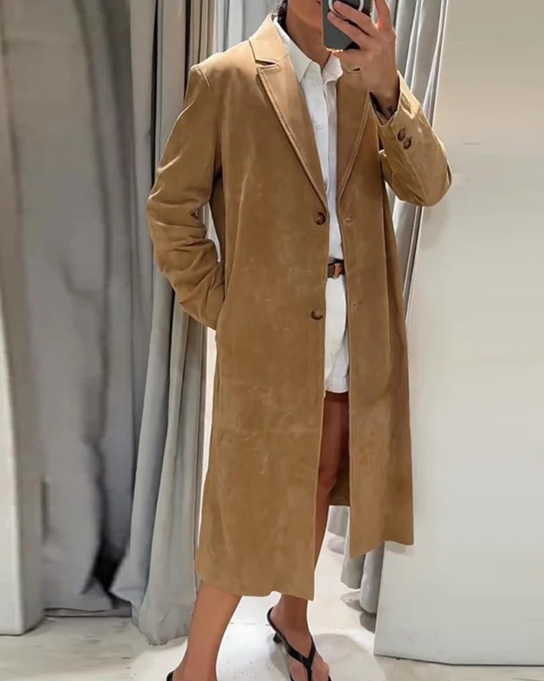 ZEYA - Sabrina Suede Trench Coat